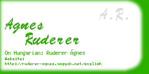 agnes ruderer business card